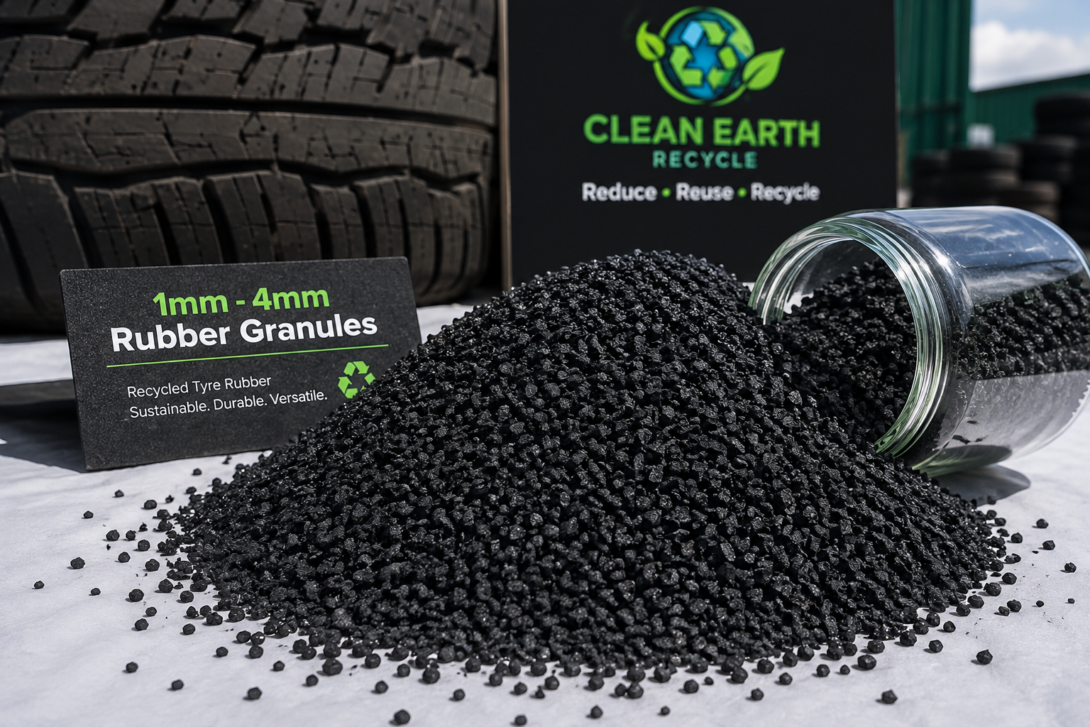 Recycled Rubber Granules 1mm–4mm